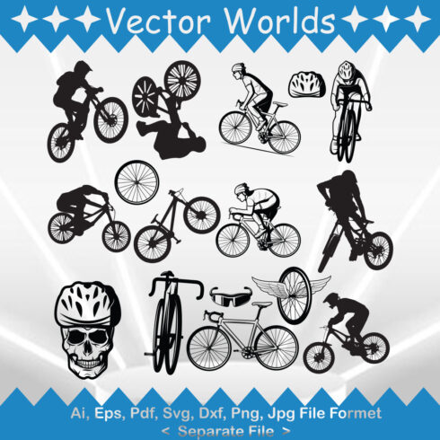 Jump mountain bike SVG Vector Design cover image.