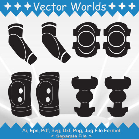 Elbow Pads SVG Vector Design cover image.