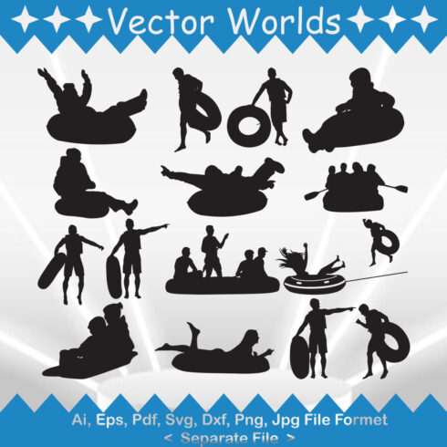Man with inner tube SVG Vector Design cover image.
