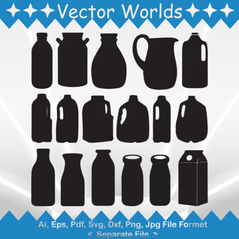 Milk Bottle SVG Vector Design cover image.