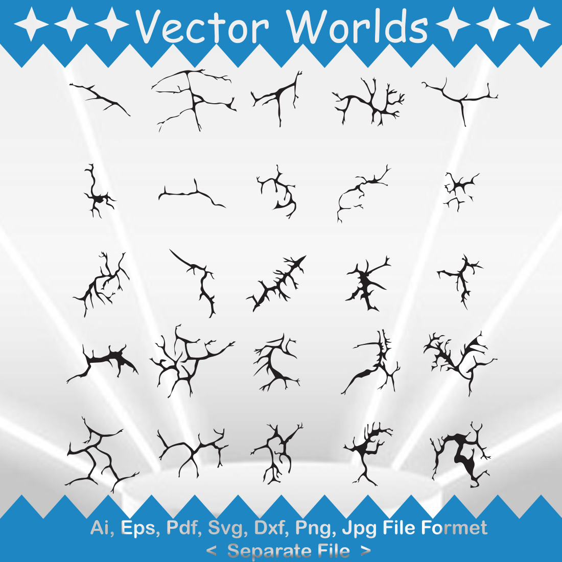 Cracks SVG Vector Design preview image.