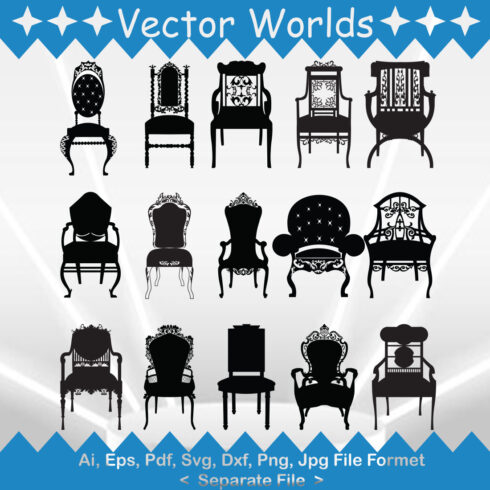 Fancy Chair SVG Vector Design cover image.