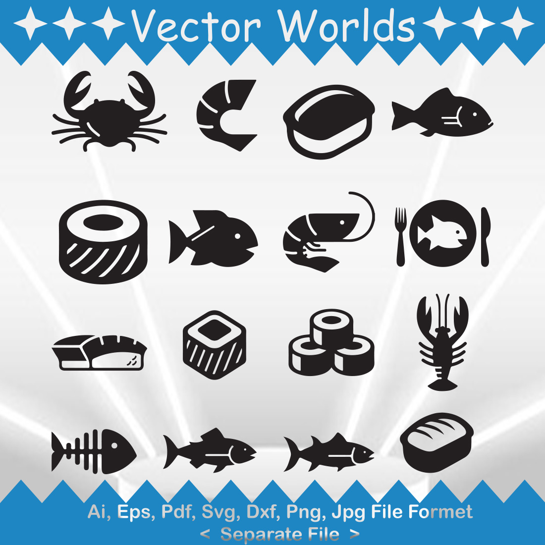 Sea Food SVG Vector Design preview image.