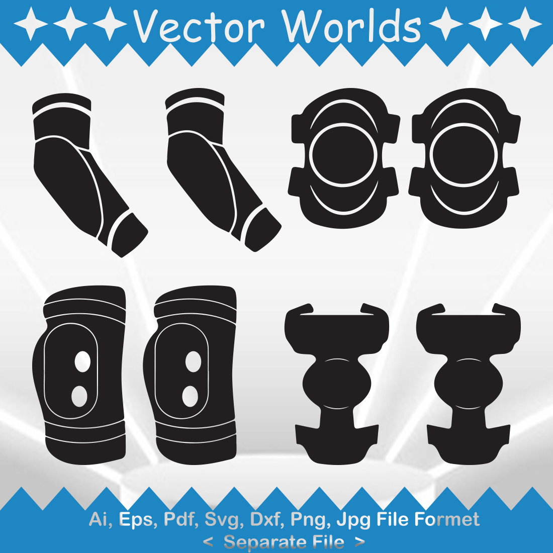 Elbow Pads SVG Vector Design preview image.