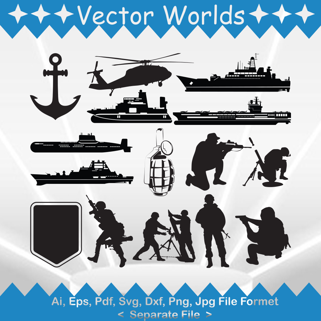 Navy SVG Vector Design preview image.