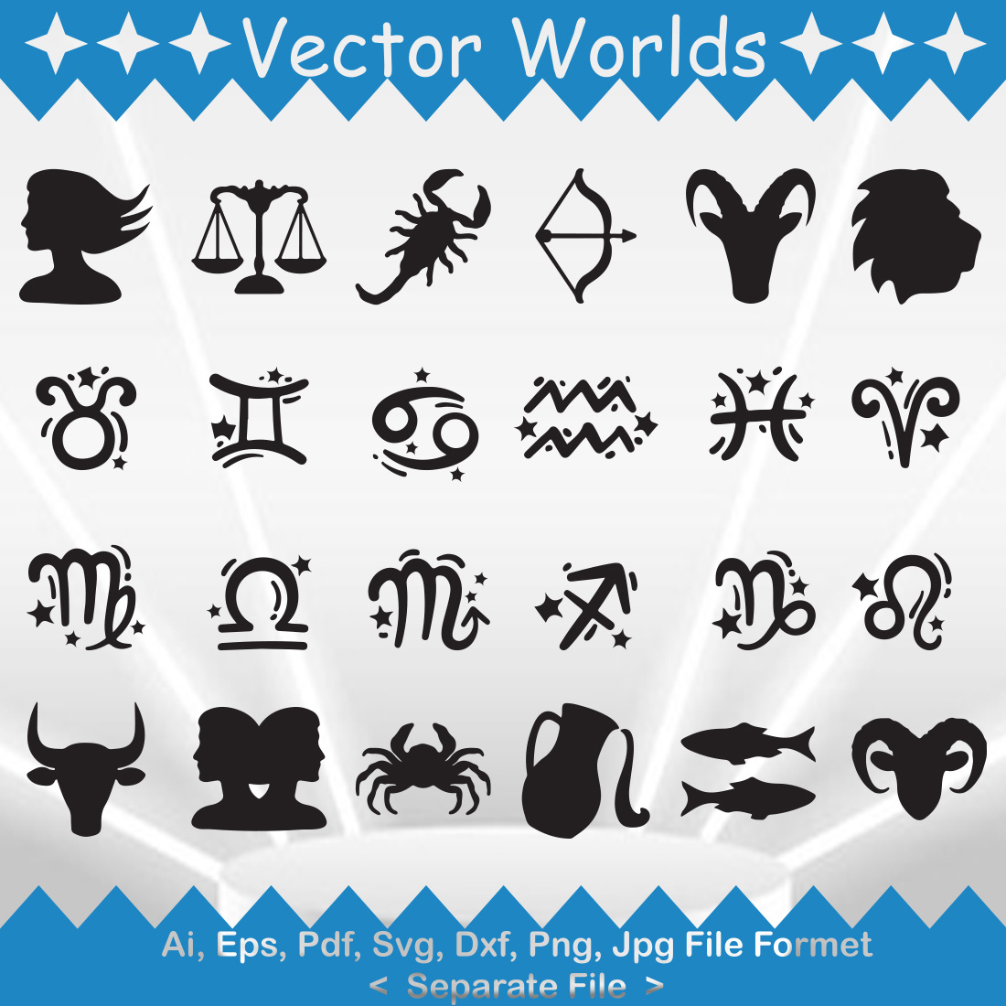Zodiac Sign SVG Vector Design preview image.