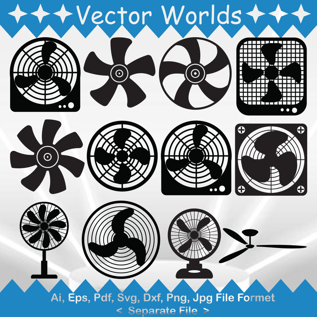 Industrial Fan SVG Vector Design cover image.