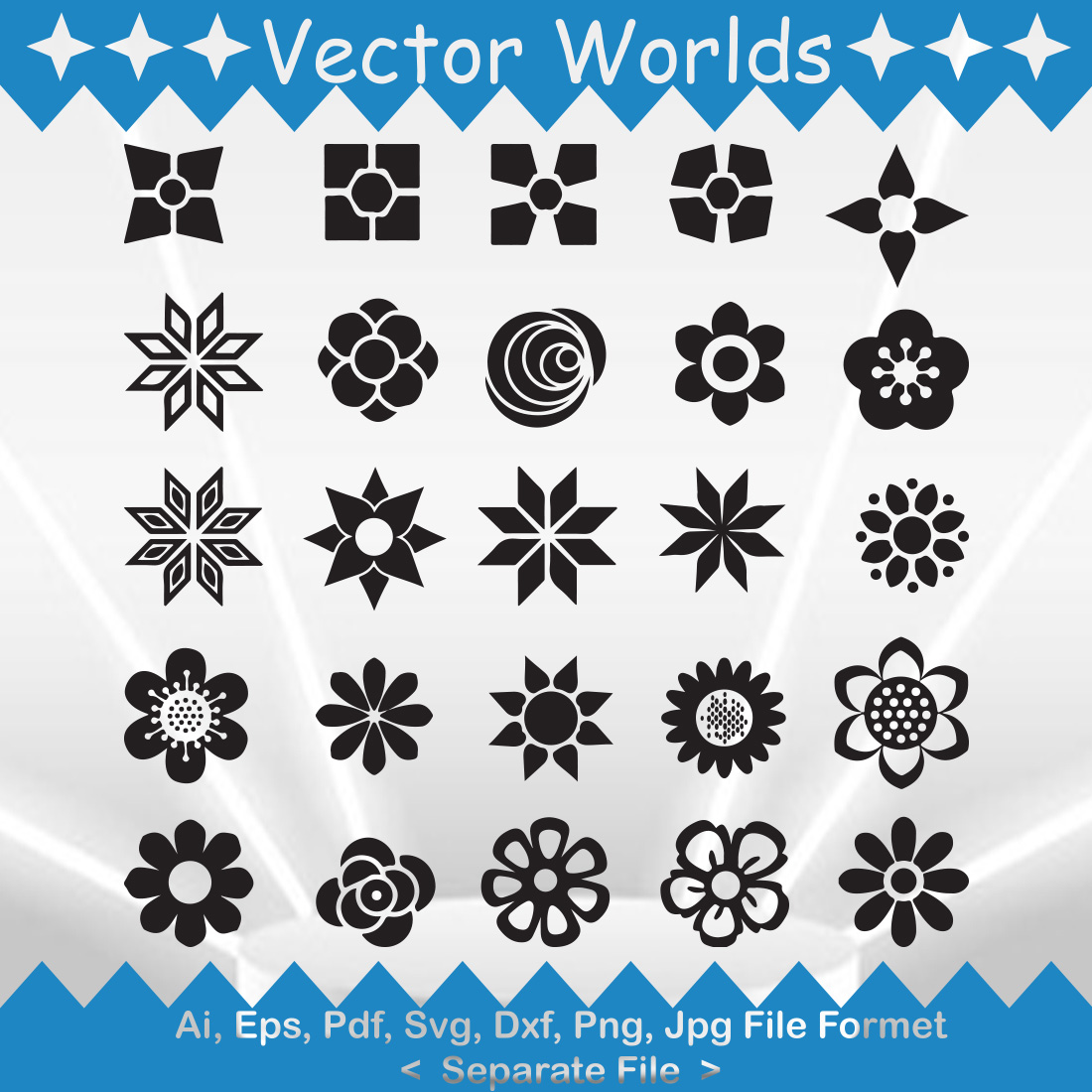 Daisy Flower SVG Vector Design preview image.