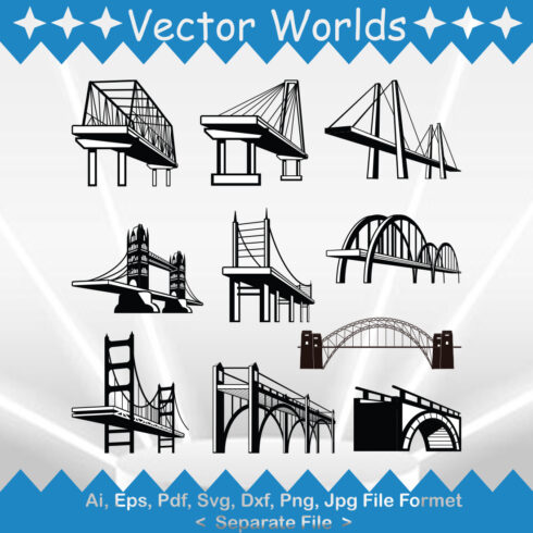 Steel Bridge SVG Vector Design cover image.