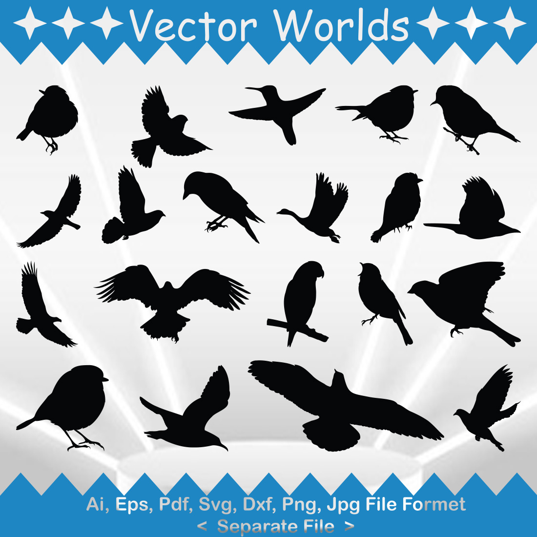 Exotic Birds SVG Vector Design preview image.