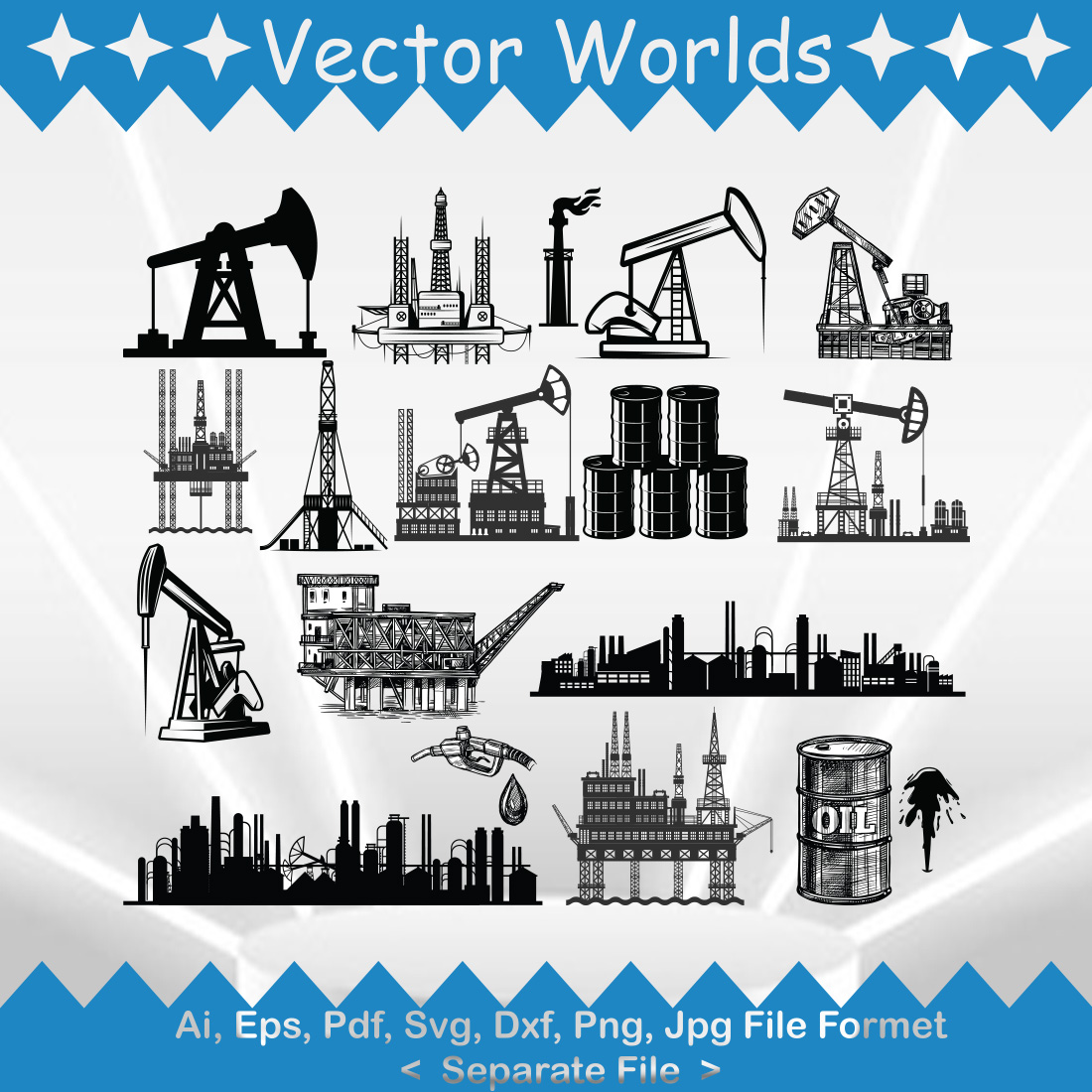 Oil Factory SVG Vector Design preview image.