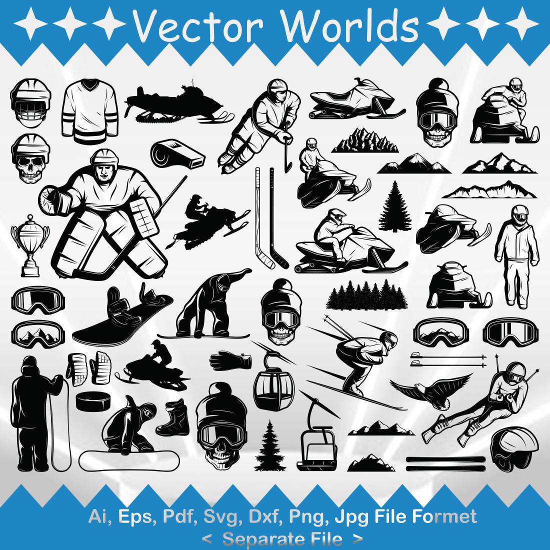 Snow Sports SVG Vector Design preview image.