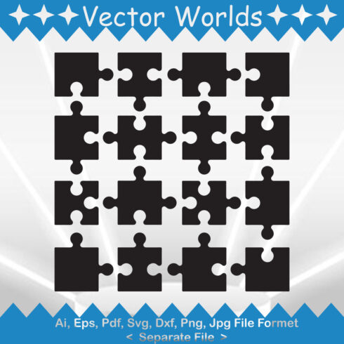 Puzzle SVG Vector Design cover image.