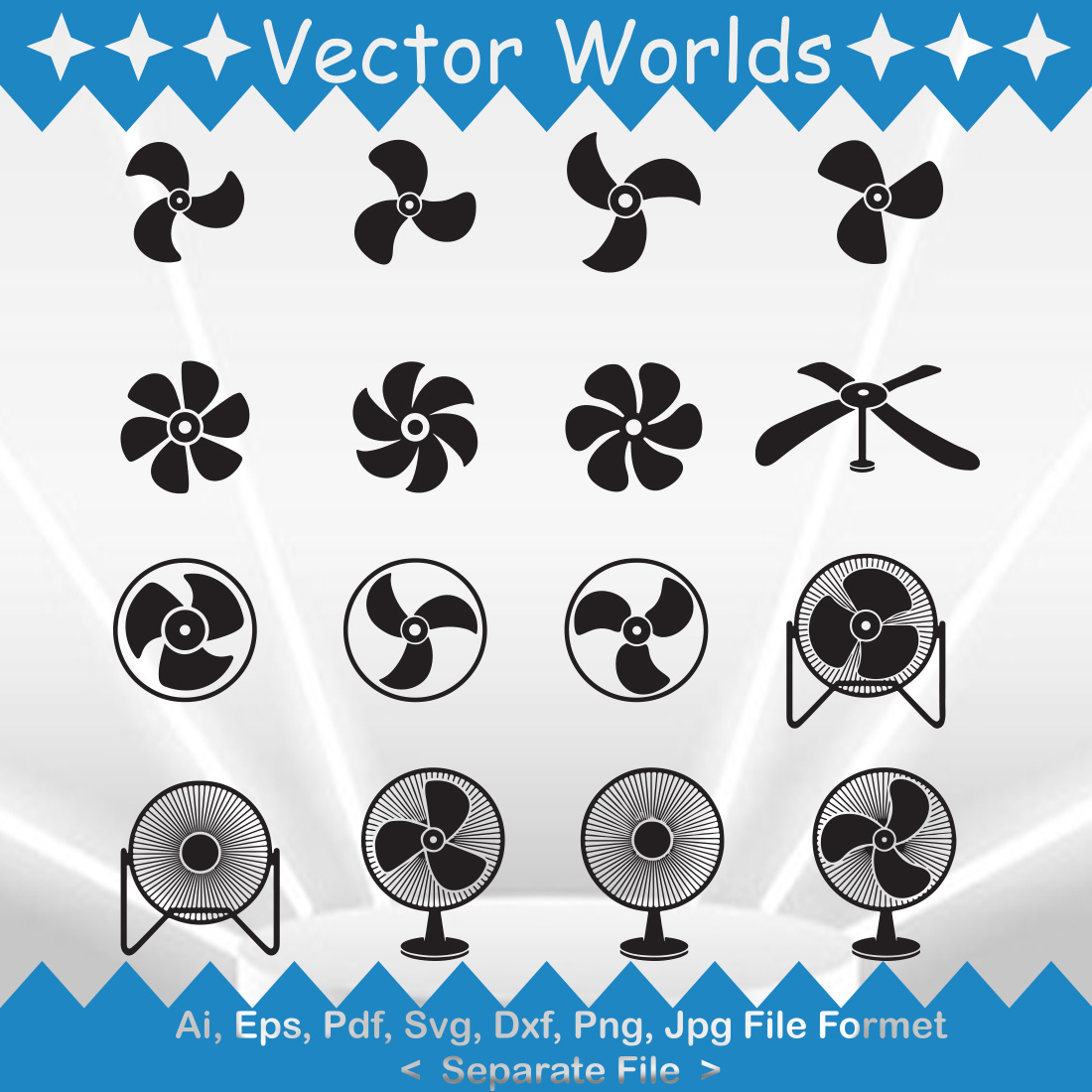 Fan SVG Vector Design preview image.