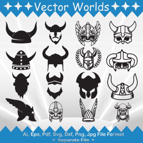 Viking Helmet SVG Vector Design cover image.