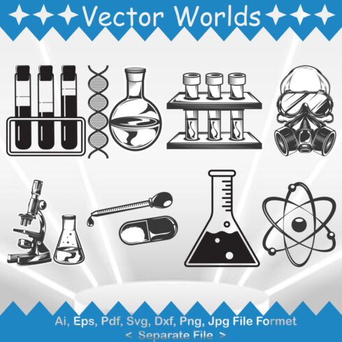 Test tubes SVG Vector Design cover image.