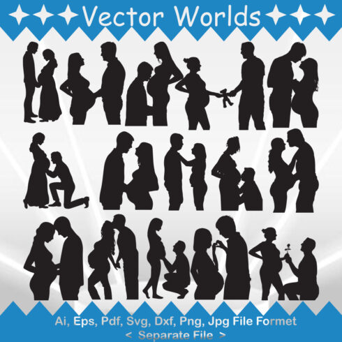 Pregnant Couple SVG Vector Design cover image.