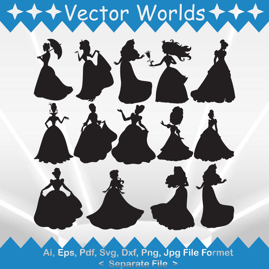 Princess SVG Vector Design preview image.