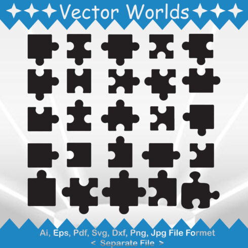 Puzzle SVG Vector Design cover image.