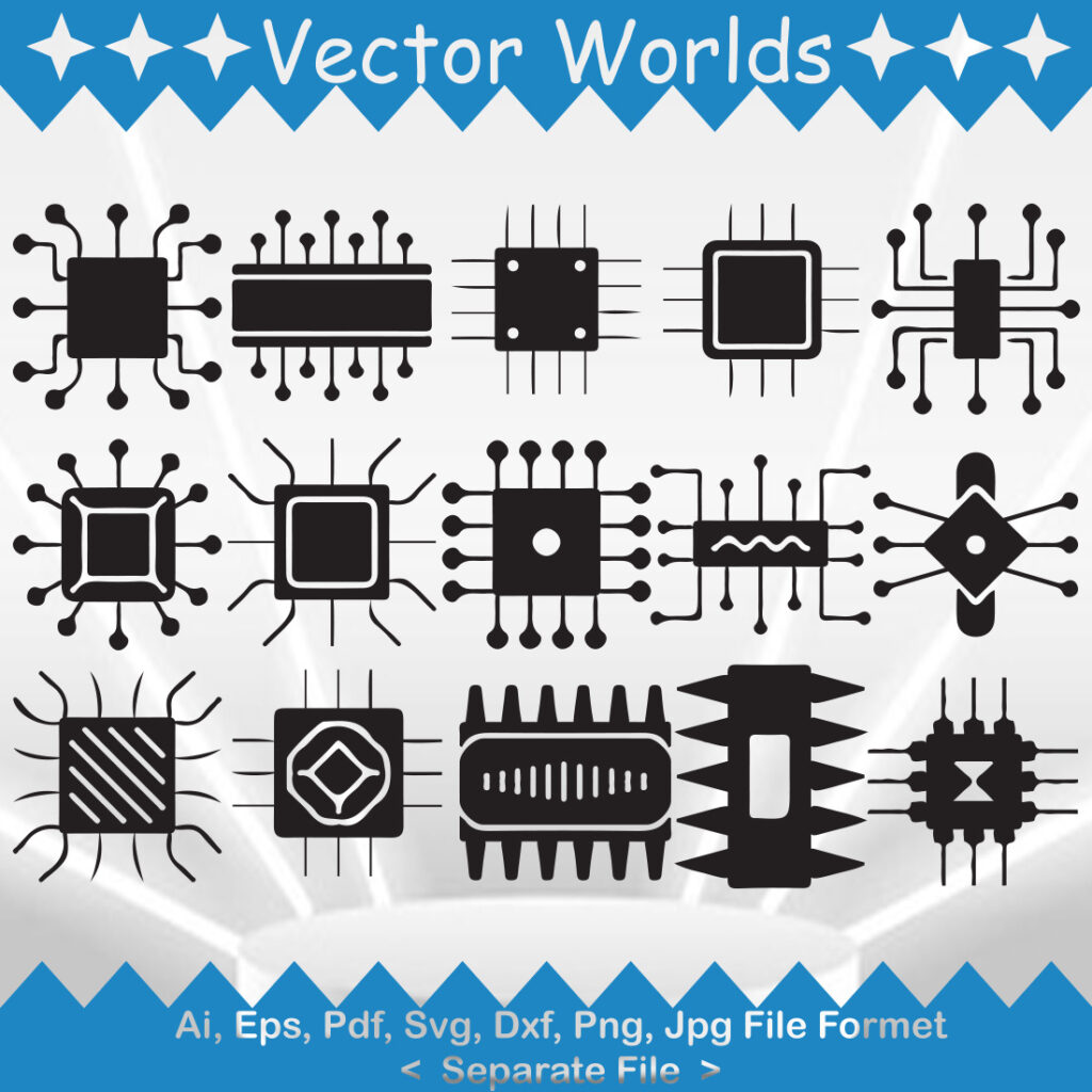 CPU Processor SVG Vector Design. - MasterBundles