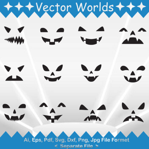 Halloween Mask SVG Vector Design cover image.