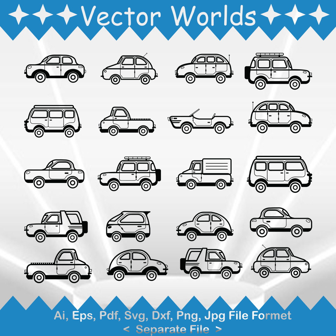 Mini Car SVG Vector Design preview image.