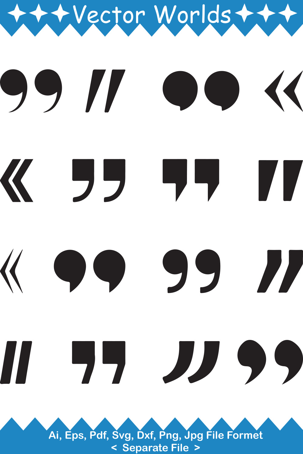 Quotation Mark SVG Vector Design pinterest preview image.