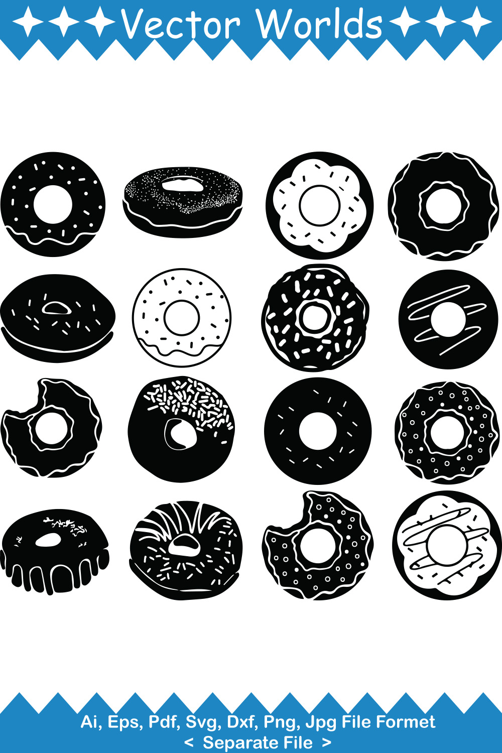 Donut SVG Vector Design pinterest preview image.