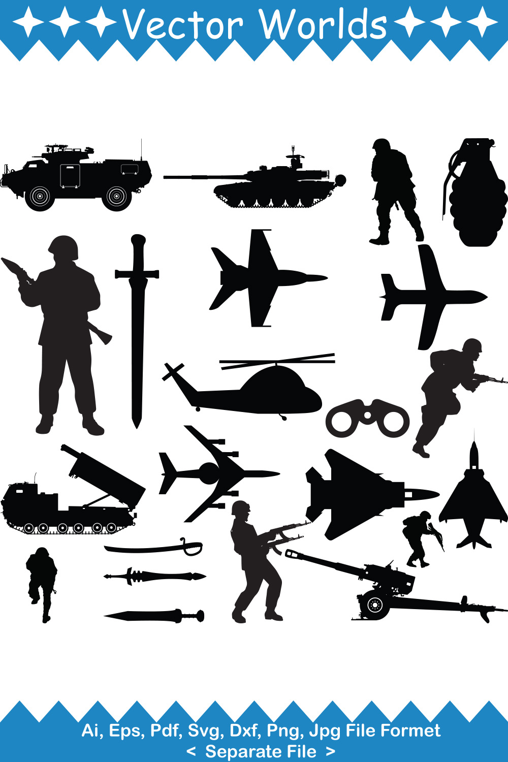 War Fight SVG Vector Design pinterest preview image.