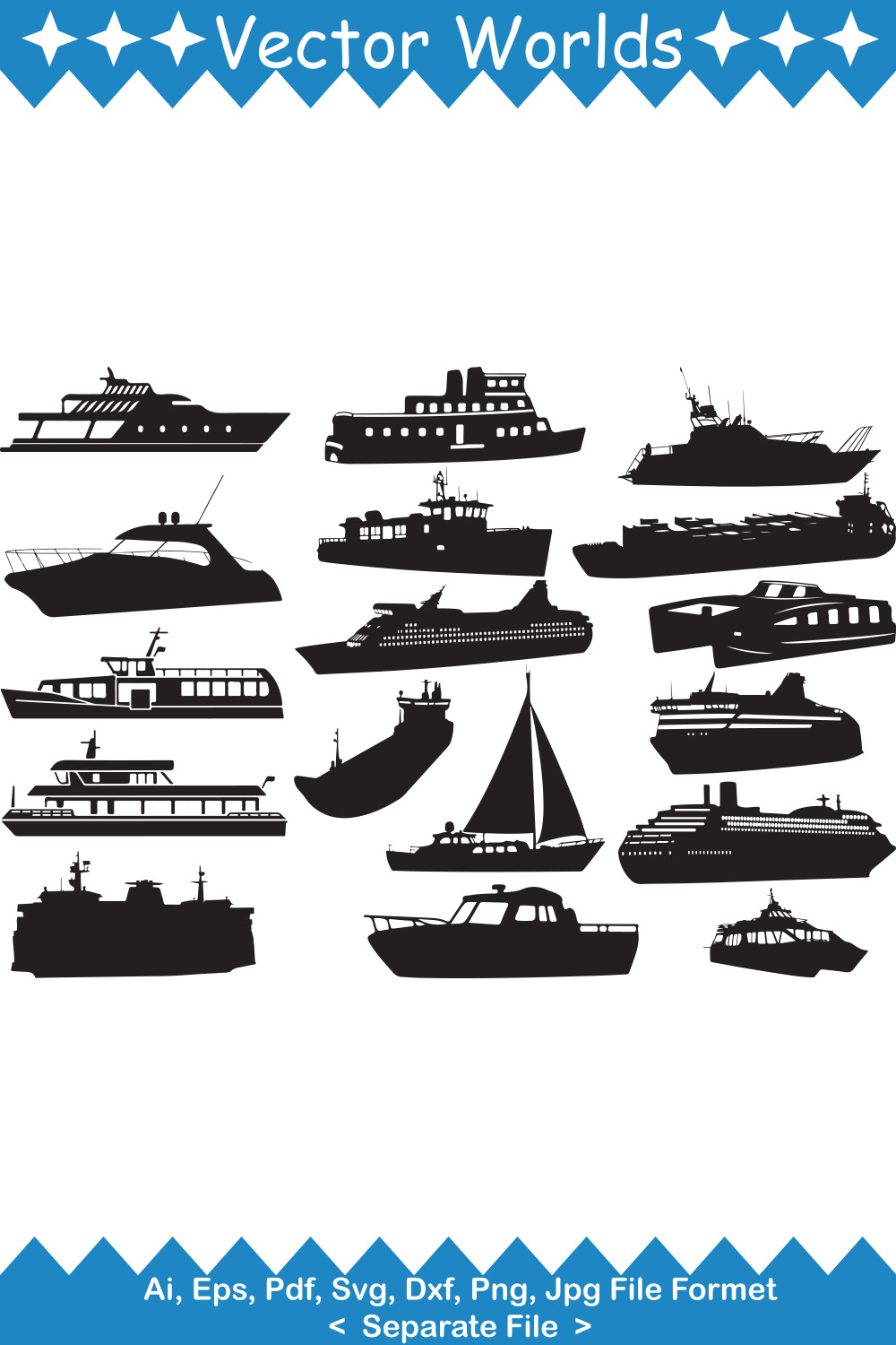 Ferry SVG Vector Design pinterest preview image.