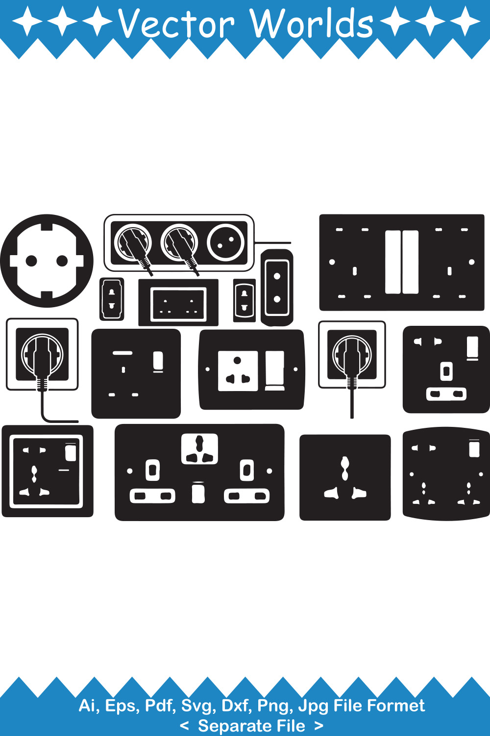 Electrical Socket SVG Vector Design pinterest preview image.