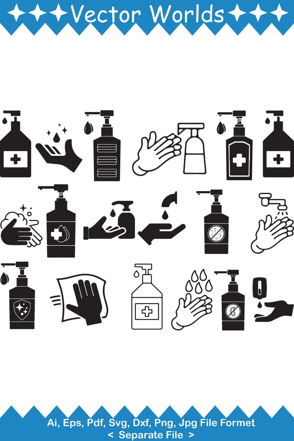 Hand Sanitizer SVG Vector Design pinterest preview image.