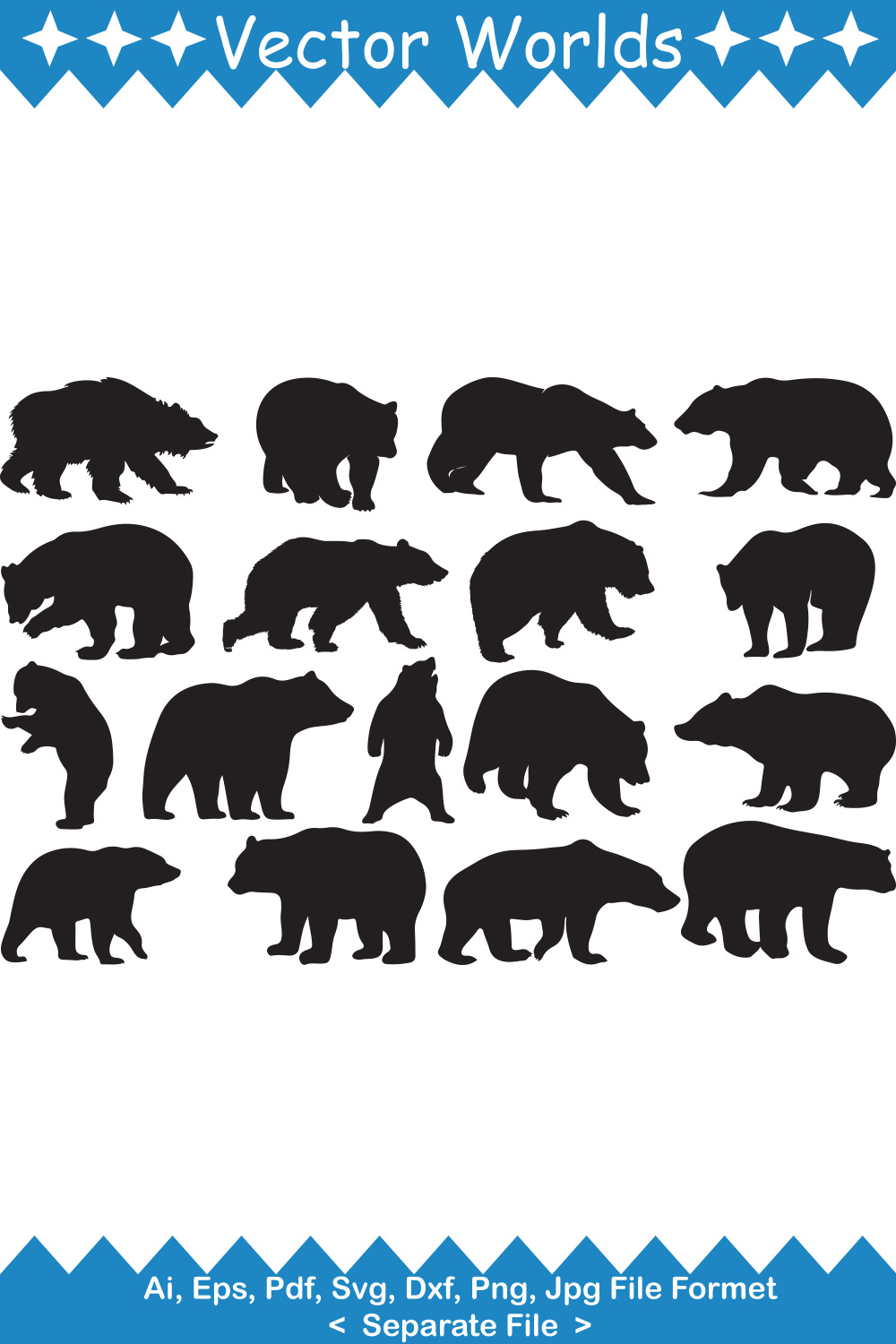 Sloth bear SVG Vector Design pinterest preview image.