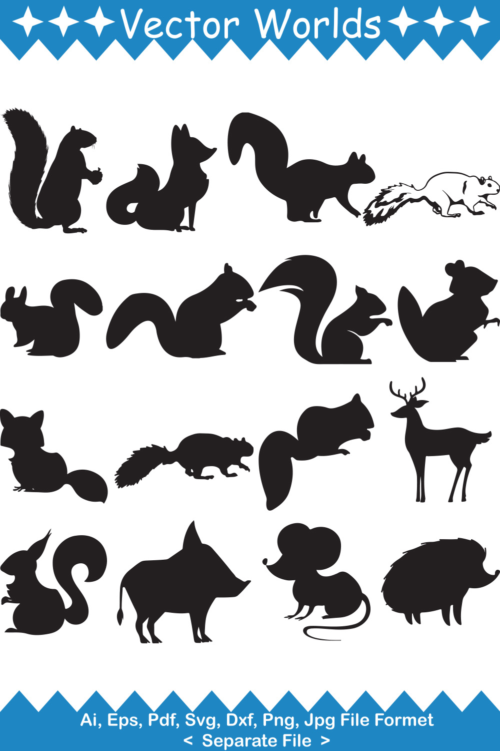 Sneaky Squirrel SVG Vector Design pinterest preview image.