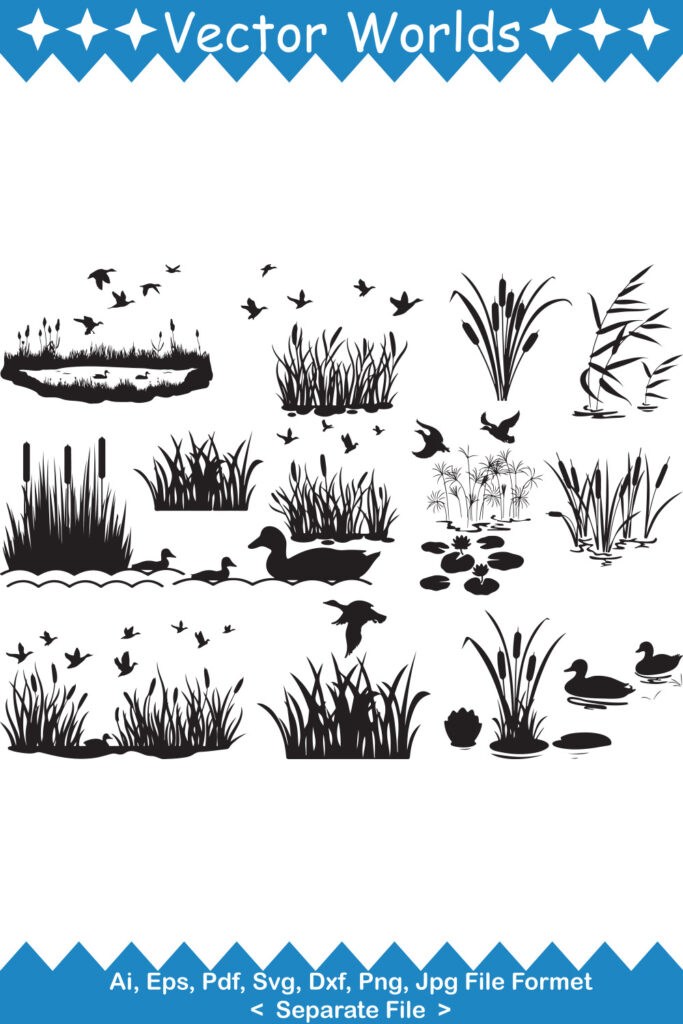 Water Plants Duck SVG Vector Design. - MasterBundles