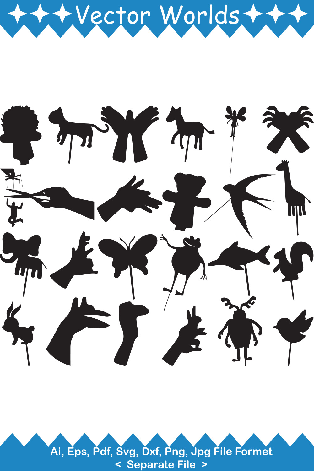 Puppets SVG Vector Design pinterest preview image.