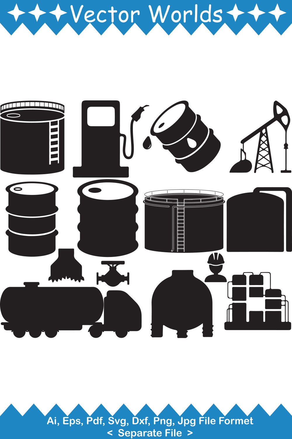 Oil Tank SVG Vector Design pinterest preview image.