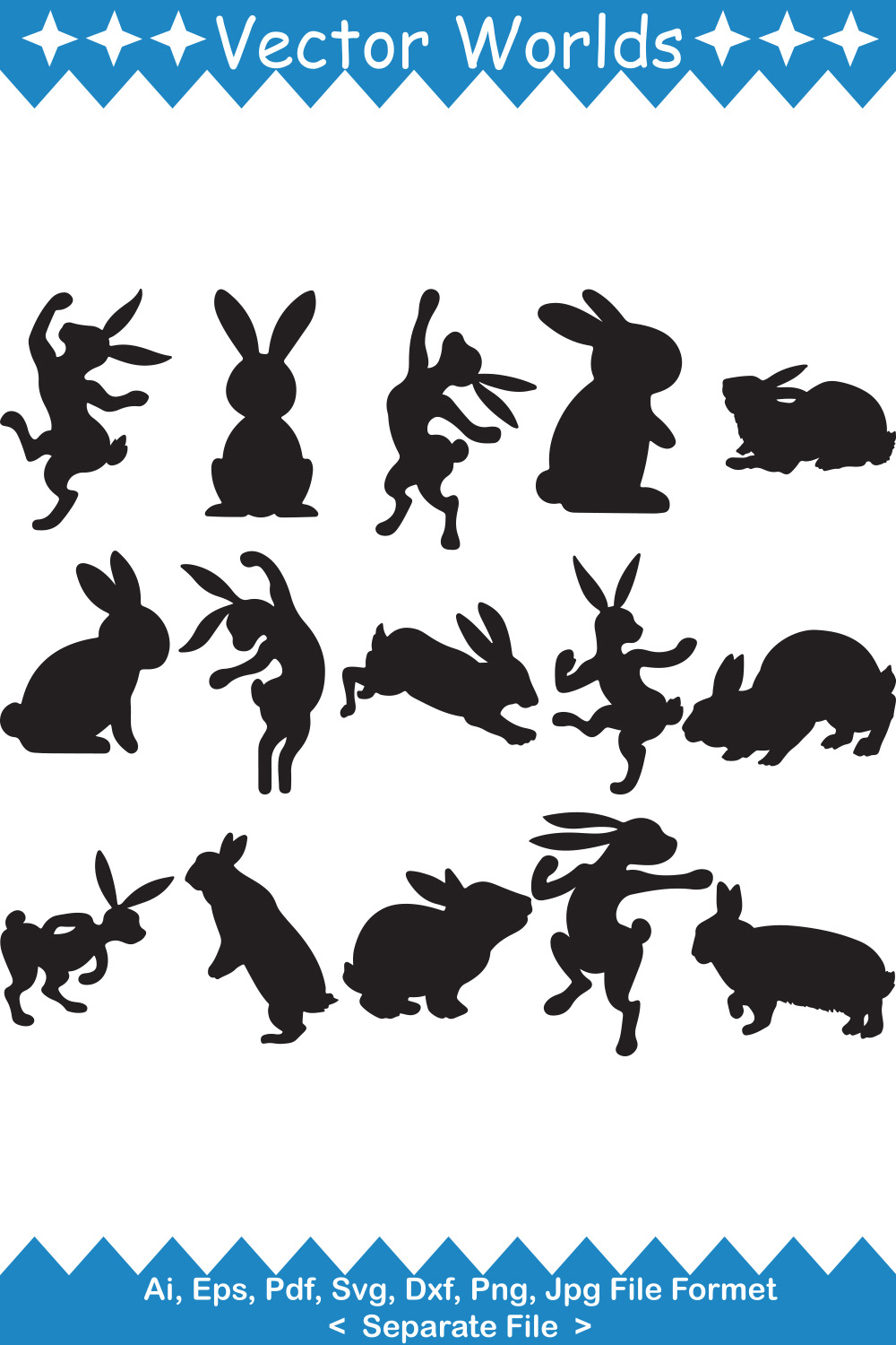 Rabbit Dance SVG Vector Design pinterest preview image.