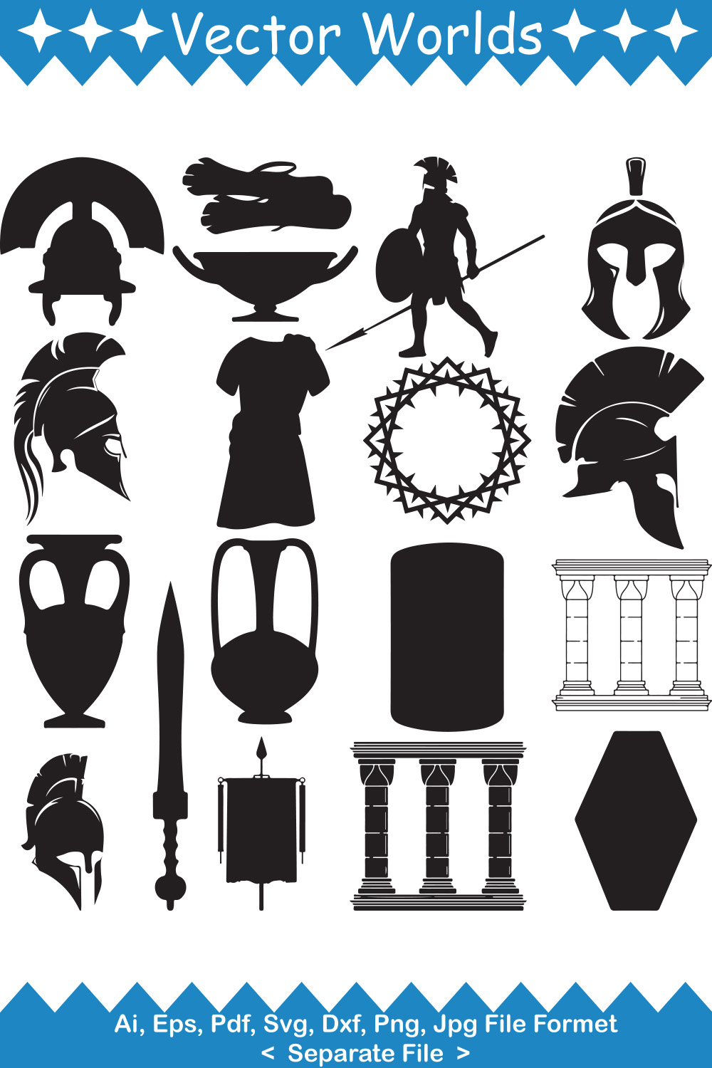 Roman Clothes SVG Vector Design pinterest preview image.