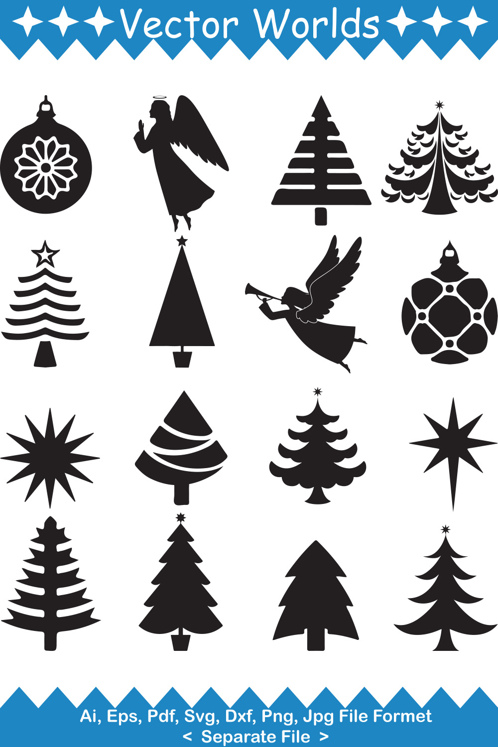 Tree Topper SVG Vector Design pinterest preview image.