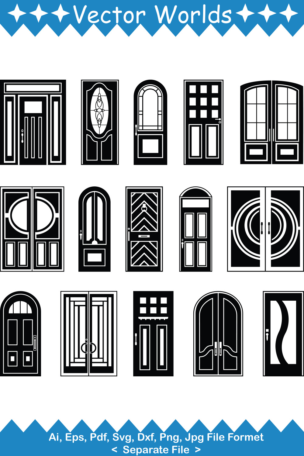 House Door SVG Vector Design pinterest preview image.