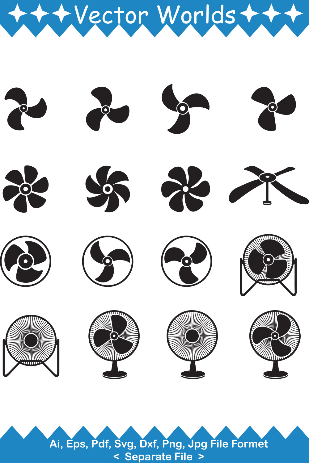 Fan SVG Vector Design pinterest preview image.