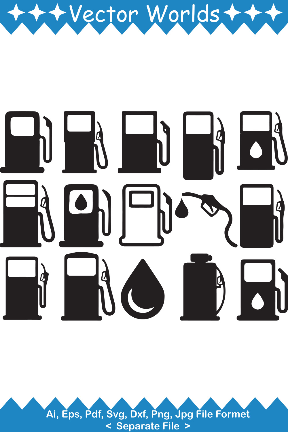 Petrol Pump SVG Vector Design pinterest preview image.