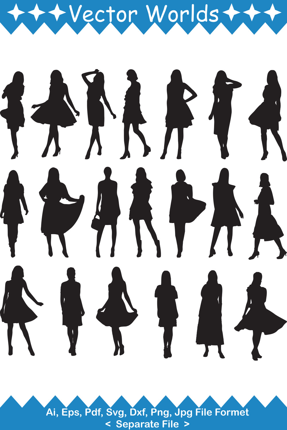 Slim woman body SVG Vector Design pinterest preview image.