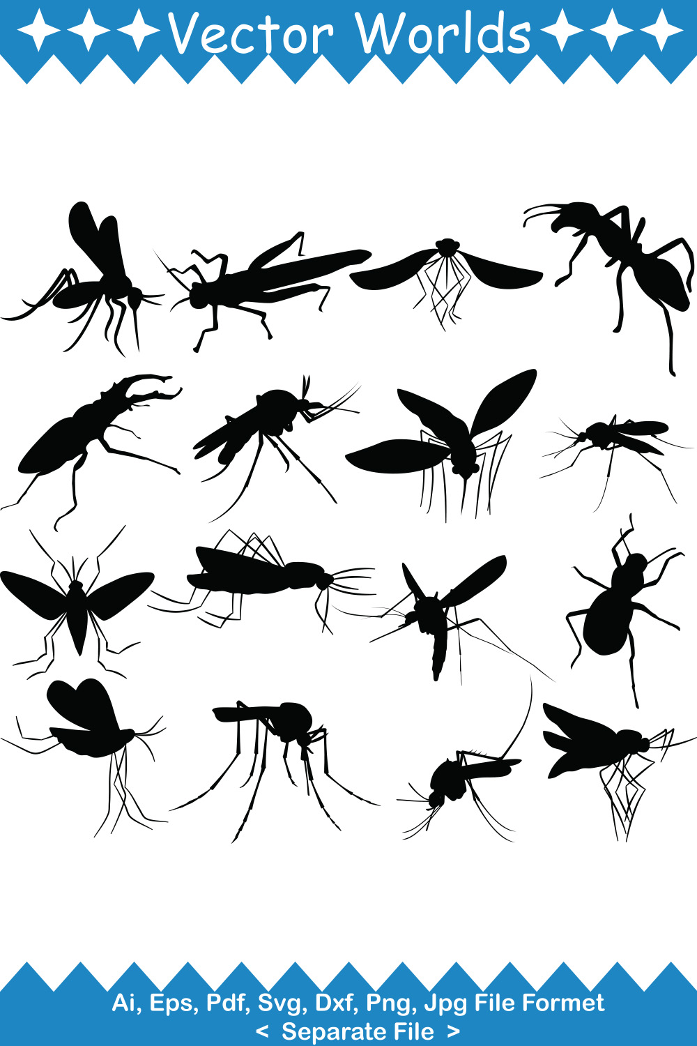 Mosquito SVG Vector Design pinterest preview image.