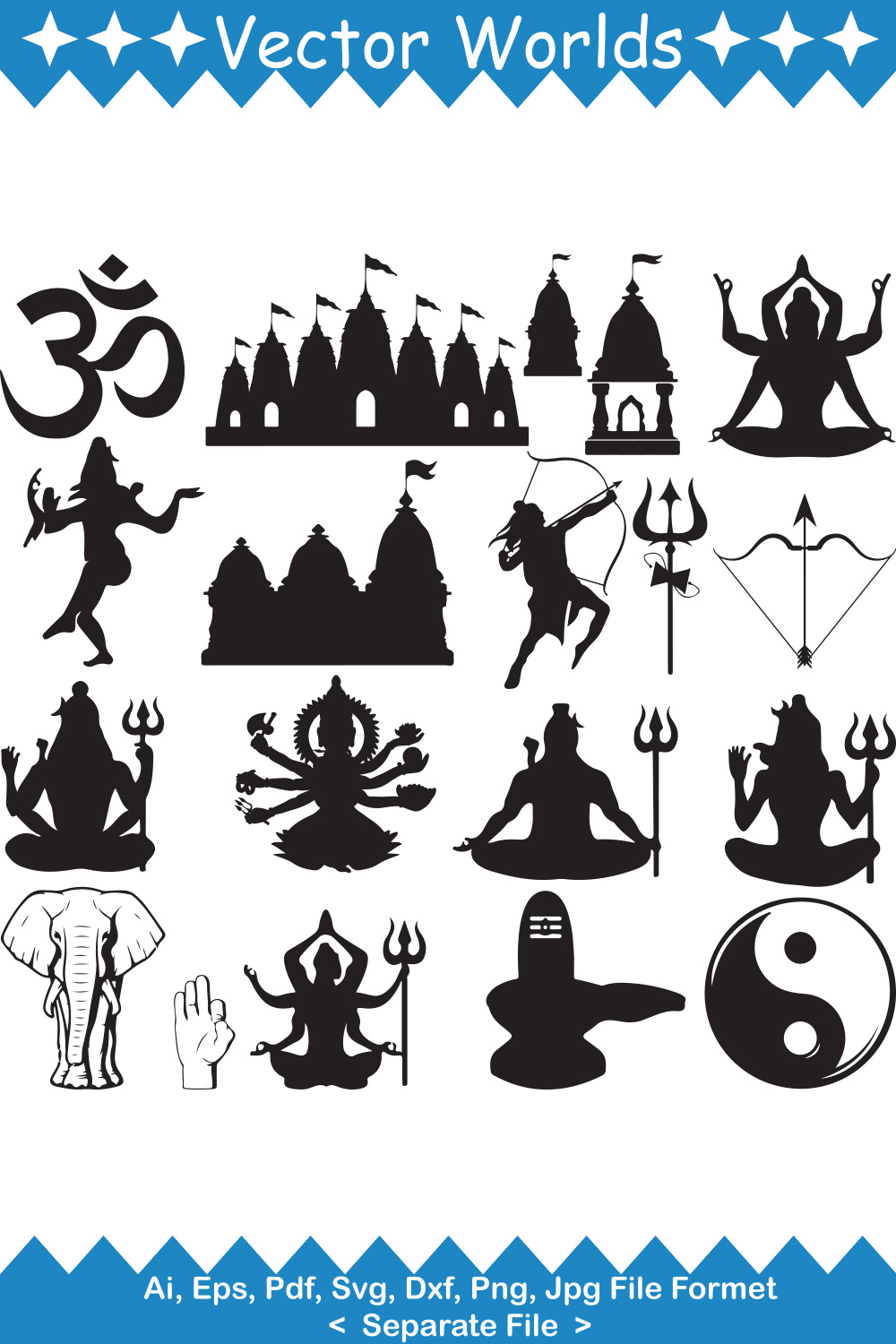 Hindu Religion SVG Vector Design pinterest preview image.