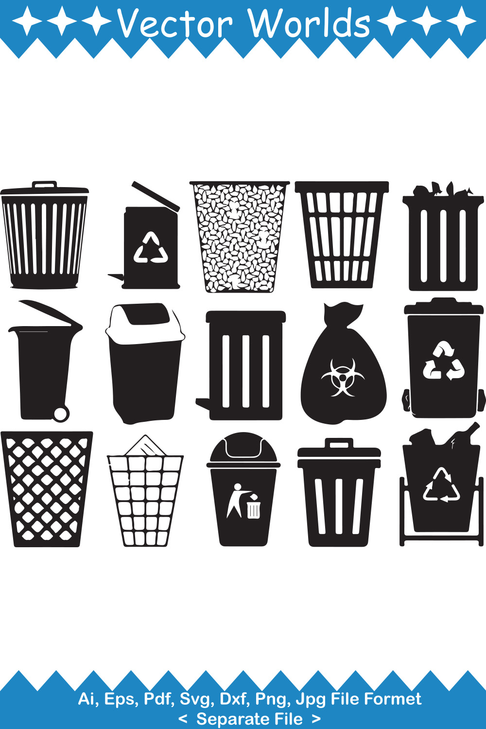 Trash Remove SVG Vector Design pinterest preview image.