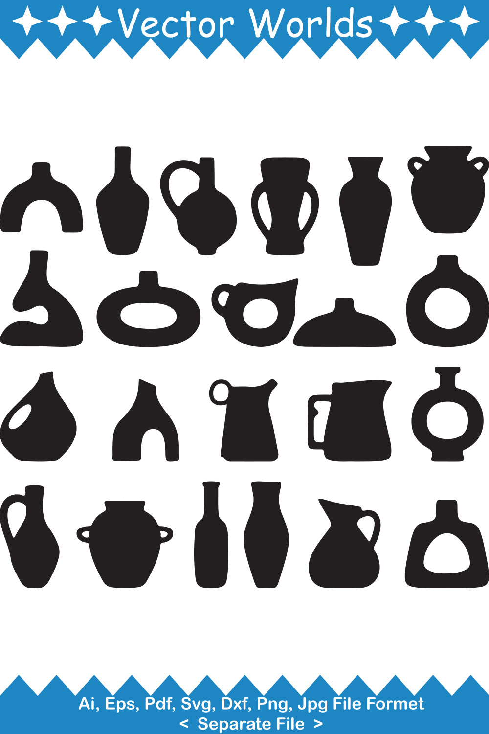 Vase SVG Vector Design pinterest preview image.