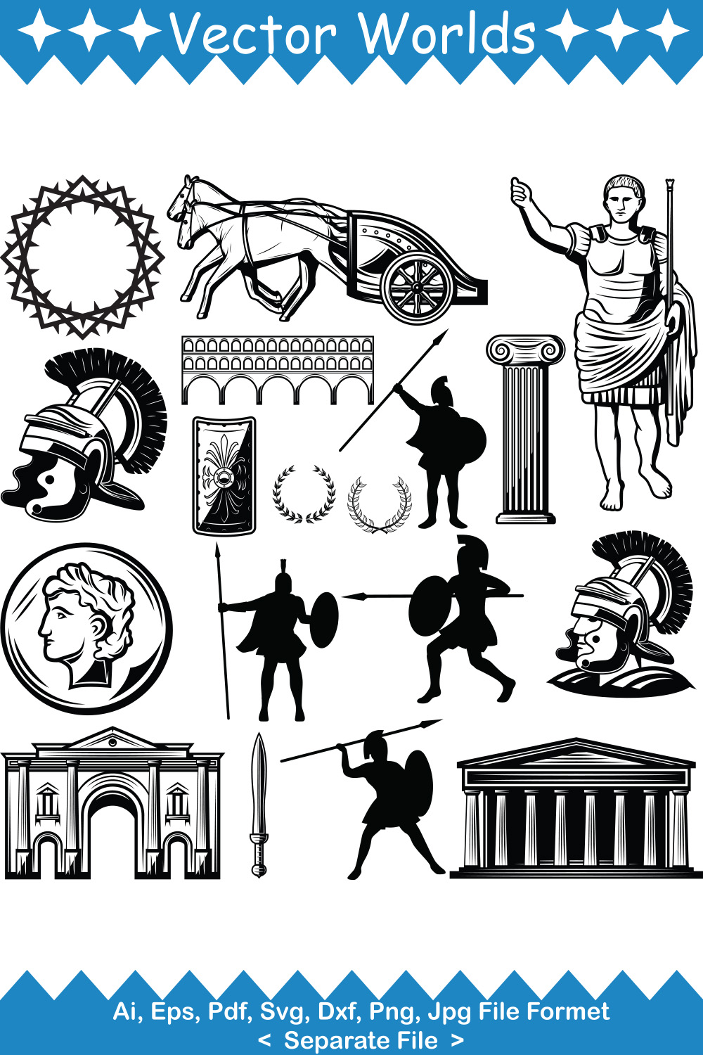 Roman Empire SVG Vector Design pinterest preview image.