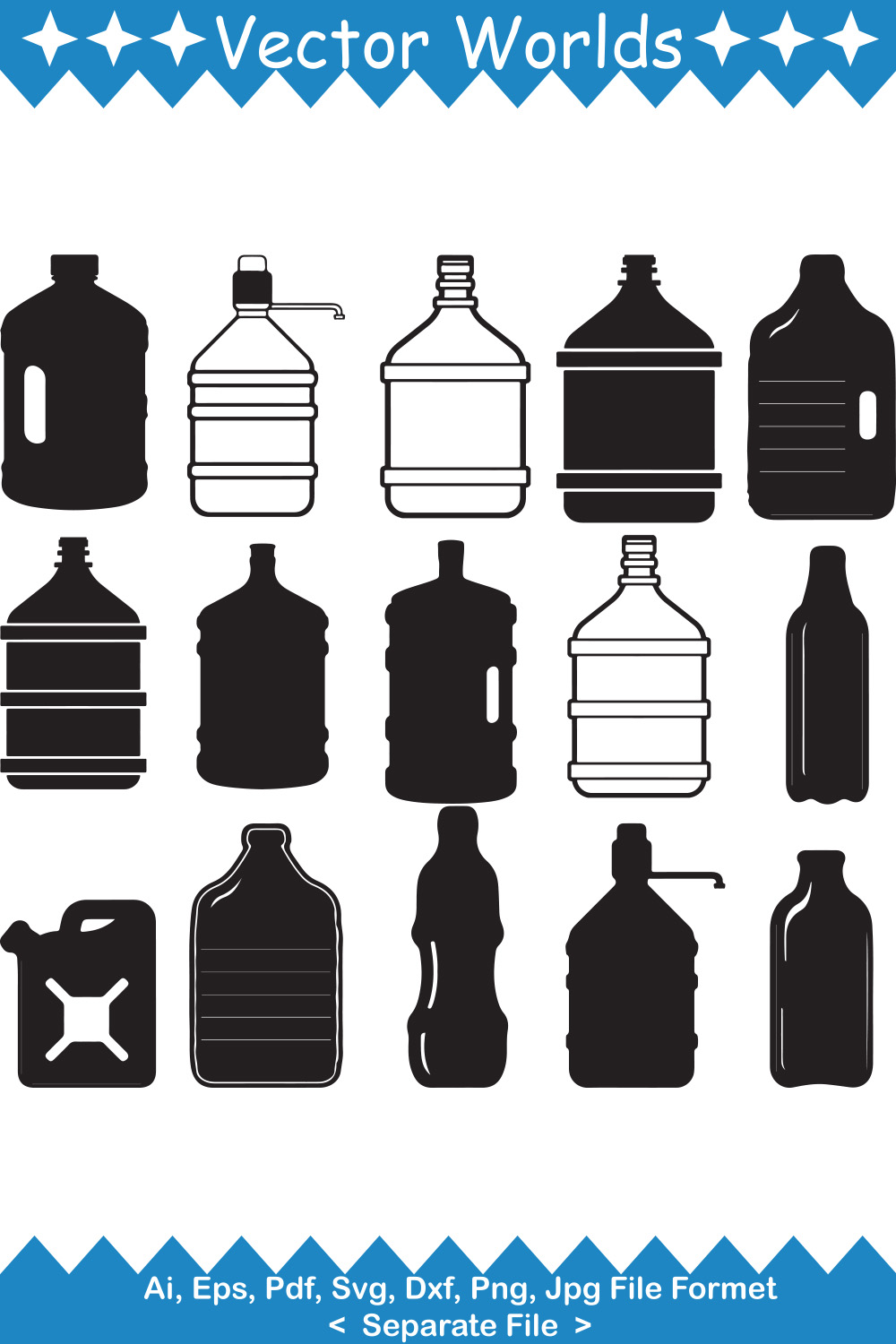 Water Gallon SVG Vector Design pinterest preview image.